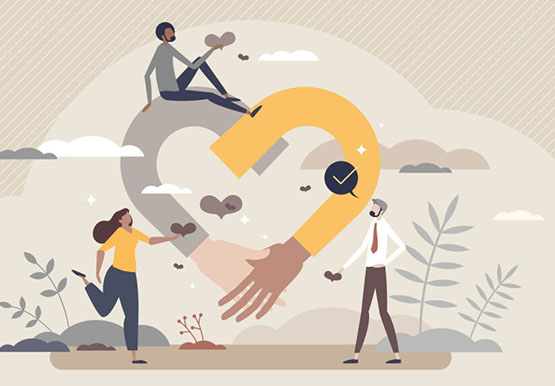equity-welcomes-everyone-single graphic illustration of people welcoming diversity and equity into their community