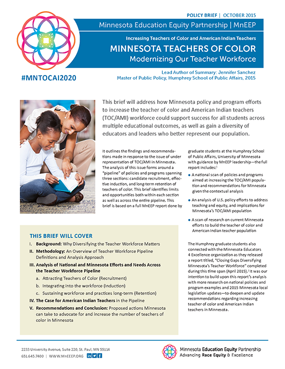 Minnesota Teachers of Color - modernizing our teacher workforce